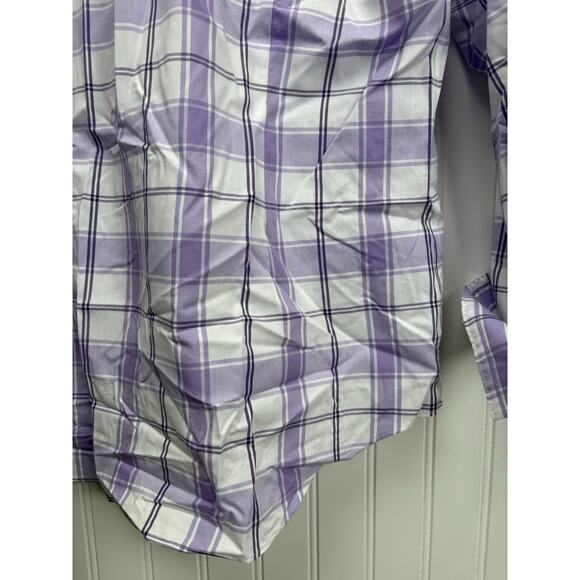 Express Non-Iron Fitted‎ Long Sleeve Plaid Button Up Dress Shirt Size L #80 - Picture 7 of 12